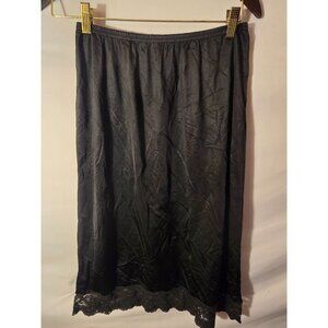 Vasserette Womens Black Slip skirt Elastic‎ Waist Lingerie Medium M Vintage